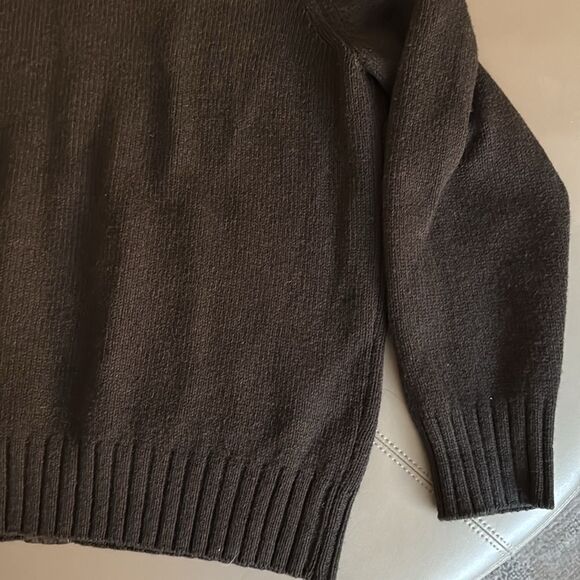 Gran Sasso Mens Wool Knit Jacket Sweater Trimmed in Genuine Leather. Size 54 IT. - Picture 6 of 9